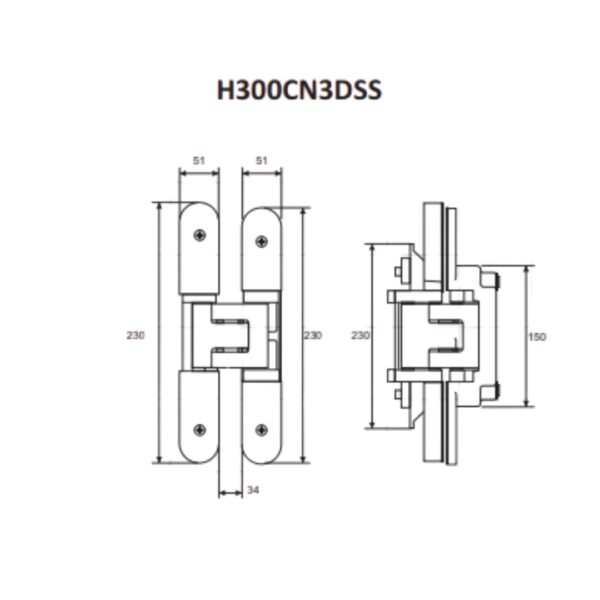 3D adjustable hinge